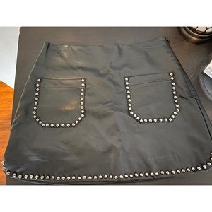 Jolt pleather black mini skirt w/studs